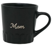 Wholesale - 16oz Matte Black Mug with Embossed Pattern and Debossed "Mom" C/P 24, UPC: 195010148740